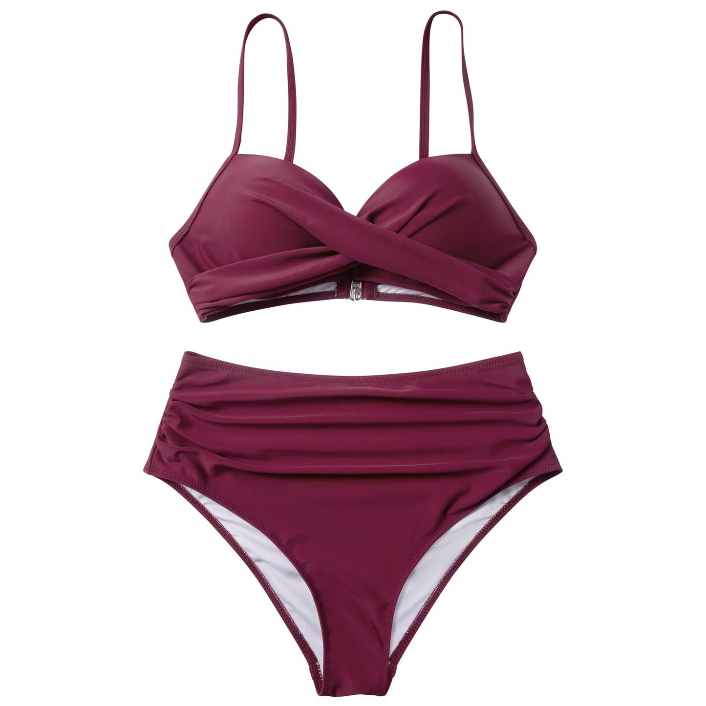 Y2K Sexy Push up Two Piece Swimsuits Women'S Vintage High Waist Sling Bikini Swimwear Summer Hawaiian Beachwear Trajes De Bano