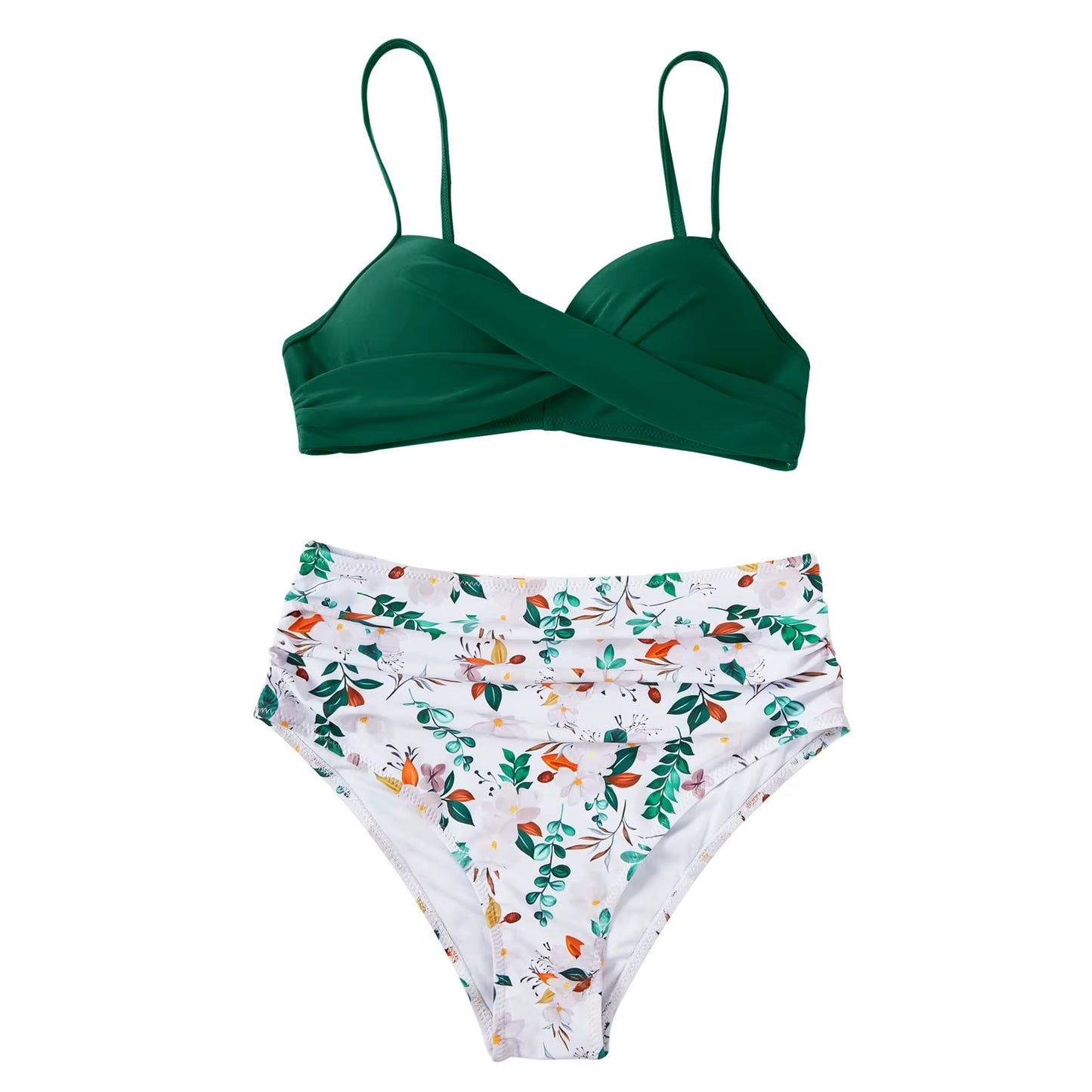 Y2K Sexy Push up Two Piece Swimsuits Women'S Vintage High Waist Sling Bikini Swimwear Summer Hawaiian Beachwear Trajes De Bano