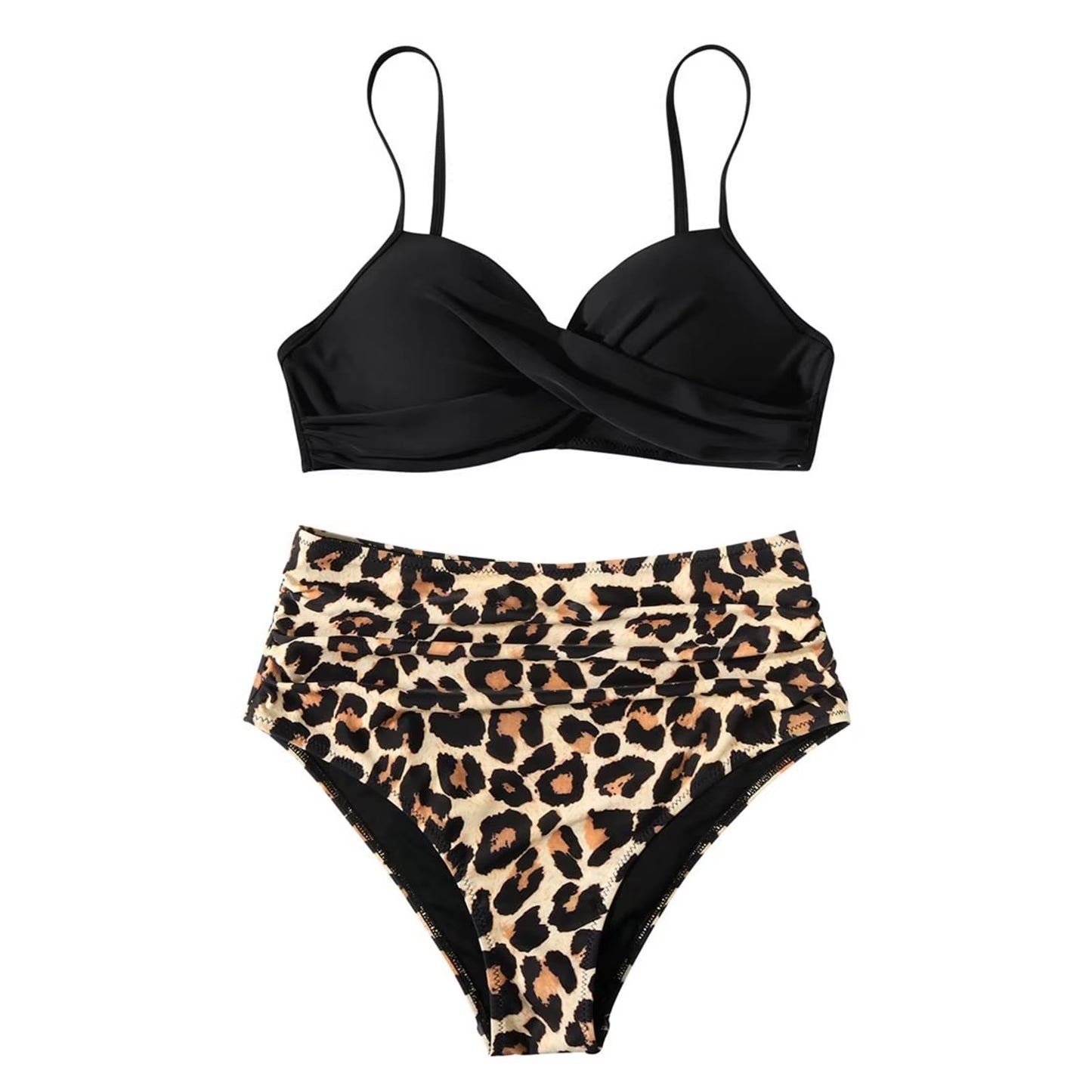 Y2K Sexy Push up Two Piece Swimsuits Women'S Vintage High Waist Sling Bikini Swimwear Summer Hawaiian Beachwear Trajes De Bano