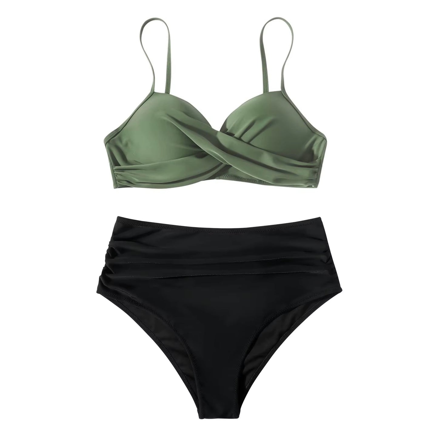 Y2K Sexy Push up Two Piece Swimsuits Women'S Vintage High Waist Sling Bikini Swimwear Summer Hawaiian Beachwear Trajes De Bano