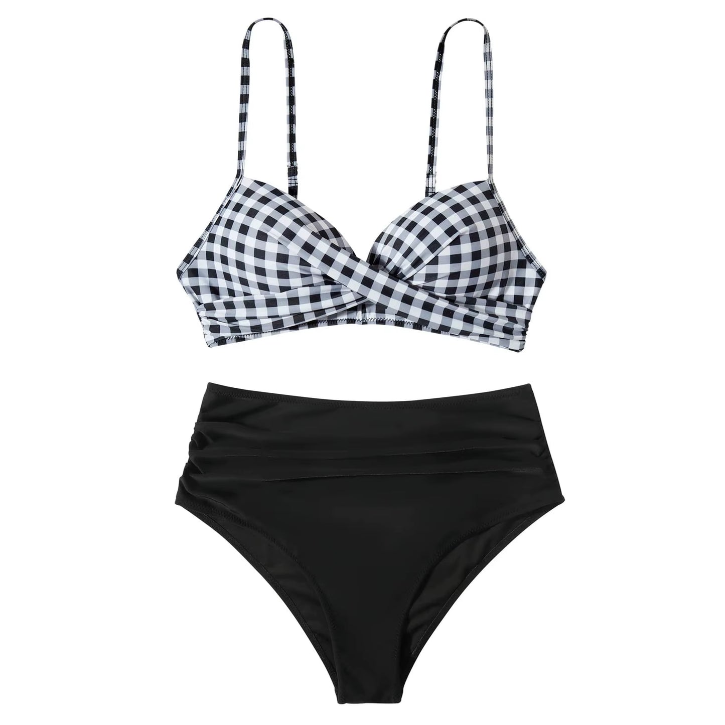 Y2K Sexy Push up Two Piece Swimsuits Women'S Vintage High Waist Sling Bikini Swimwear Summer Hawaiian Beachwear Trajes De Bano