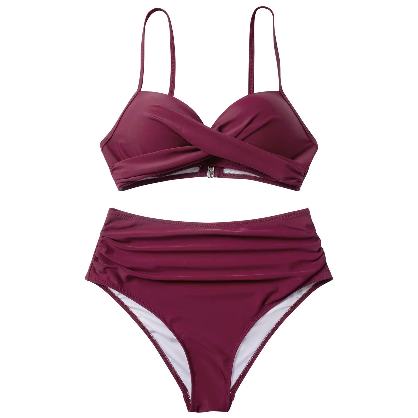 Y2K Sexy Push up Two Piece Swimsuits Women'S Vintage High Waist Sling Bikini Swimwear Summer Hawaiian Beachwear Trajes De Bano