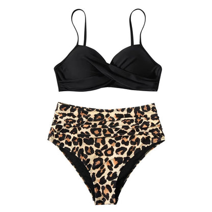 Y2K Sexy Push up Two Piece Swimsuits Women'S Vintage High Waist Sling Bikini Swimwear Summer Hawaiian Beachwear Trajes De Bano