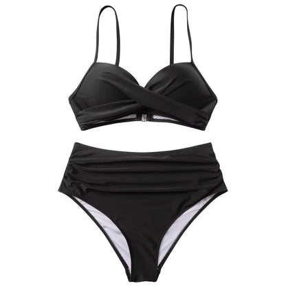 Y2K Sexy Push up Two Piece Swimsuits Women'S Vintage High Waist Sling Bikini Swimwear Summer Hawaiian Beachwear Trajes De Bano